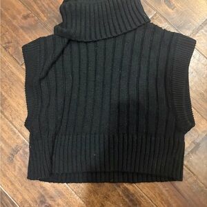 Black Turtleneck Sweater Vest
